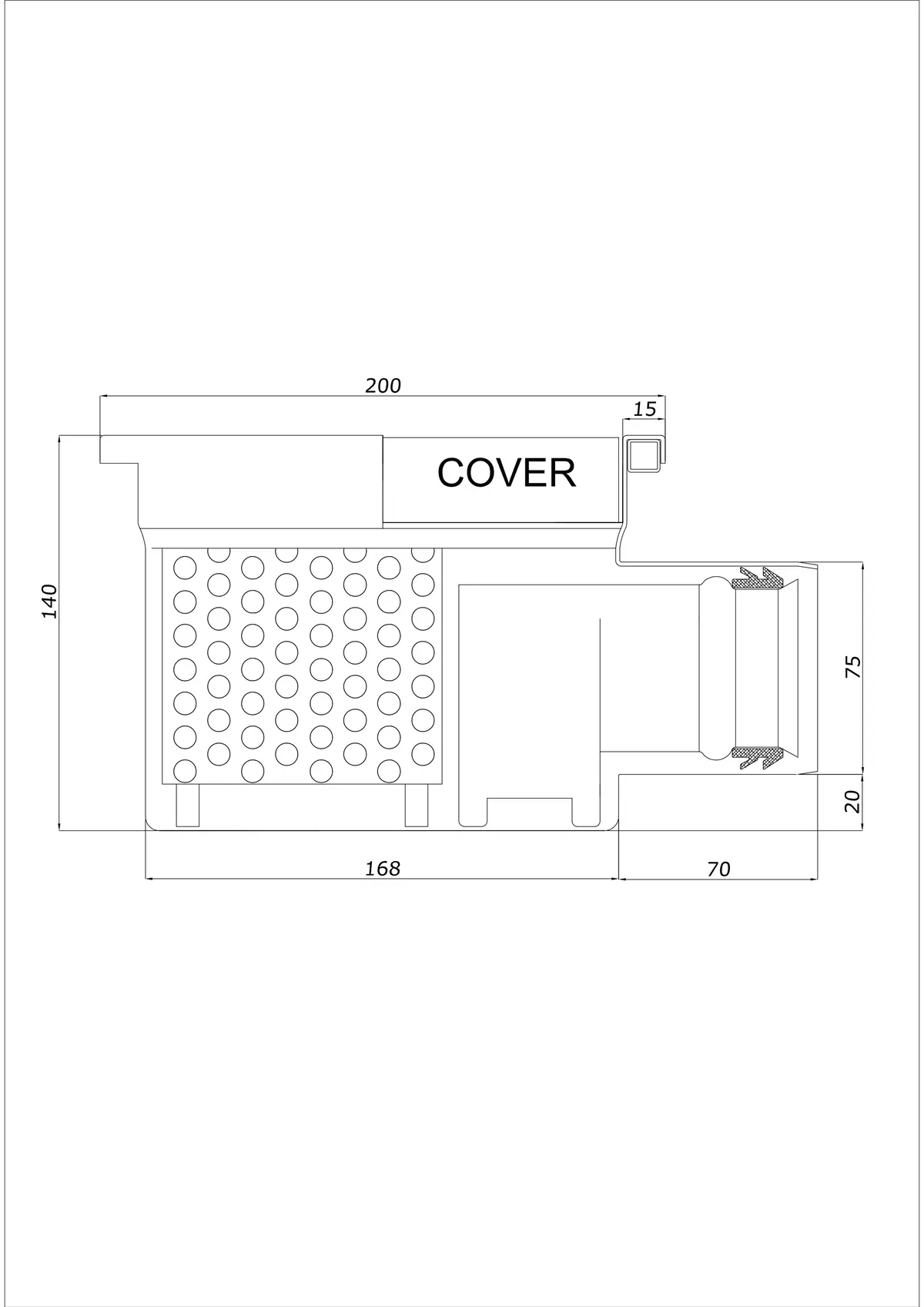 Yer Süzgeci BK_KRB 200x200 DN 75 - Tek Parça Yatay