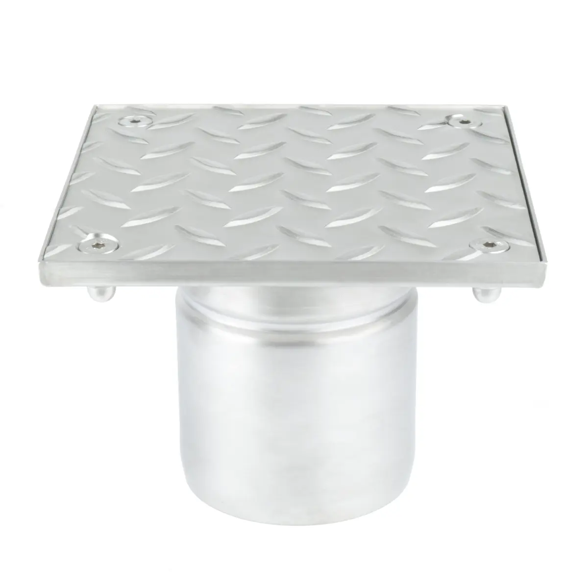 Dikey paslanmaz çelik inceleme, oluklu vidalı kapak ile