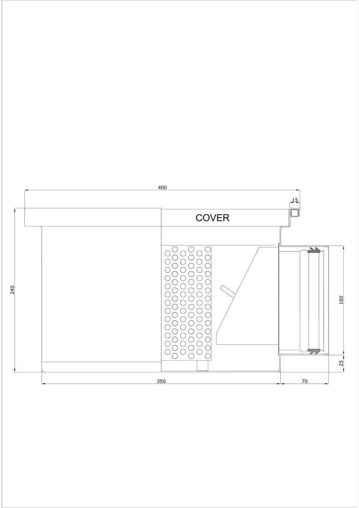 Yer Süzgeci BK_KRB 400x400 DN 160 - Tek Parça Yatay