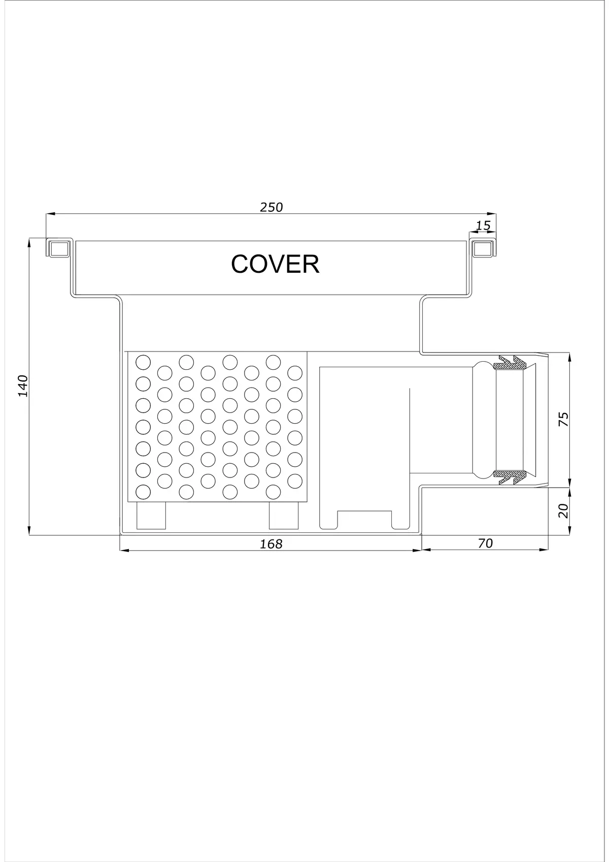 Yer Süzgeci BK_KRB 250x250 DN 75 - Tek Parça Yatay