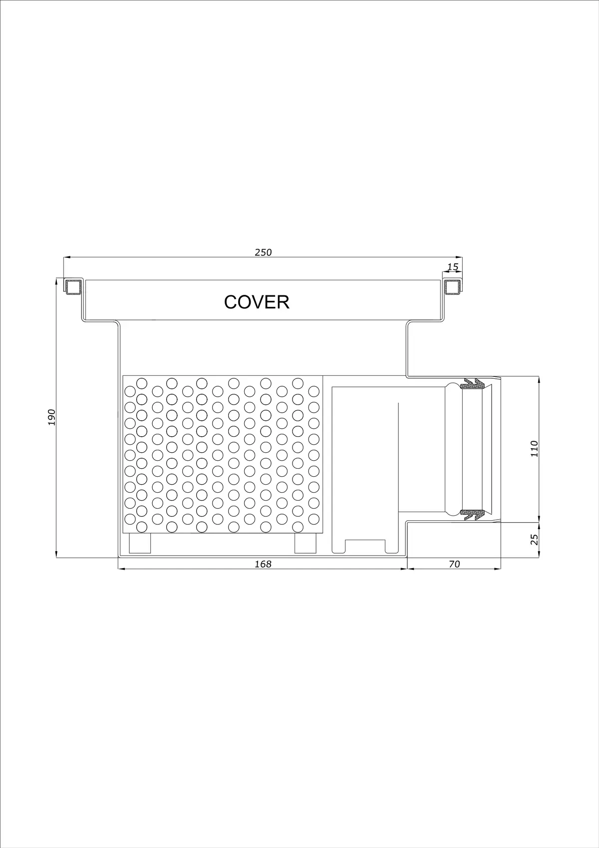 Yer Süzgeci BK_KRB 250x250 DN 110 - Tek Parça Yatay