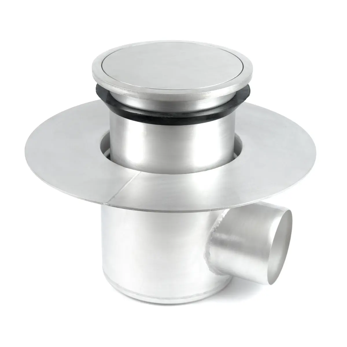 Yuvarlak yan giriş, iki parçalı, sızdırmaz plakalı kapak ile