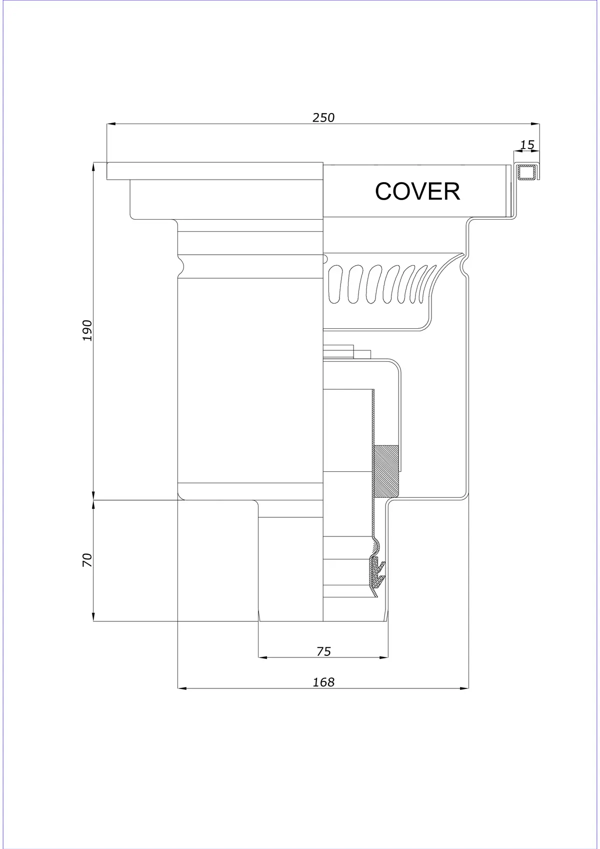 Yer Süzgeci BK_KRD 250x250 DN 75 - Tek Parça Dikey