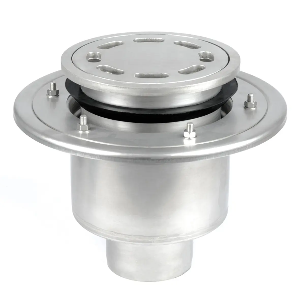 Dikey yuvarlak drenaj, iki parçalı, delikli plaka kapağı ile