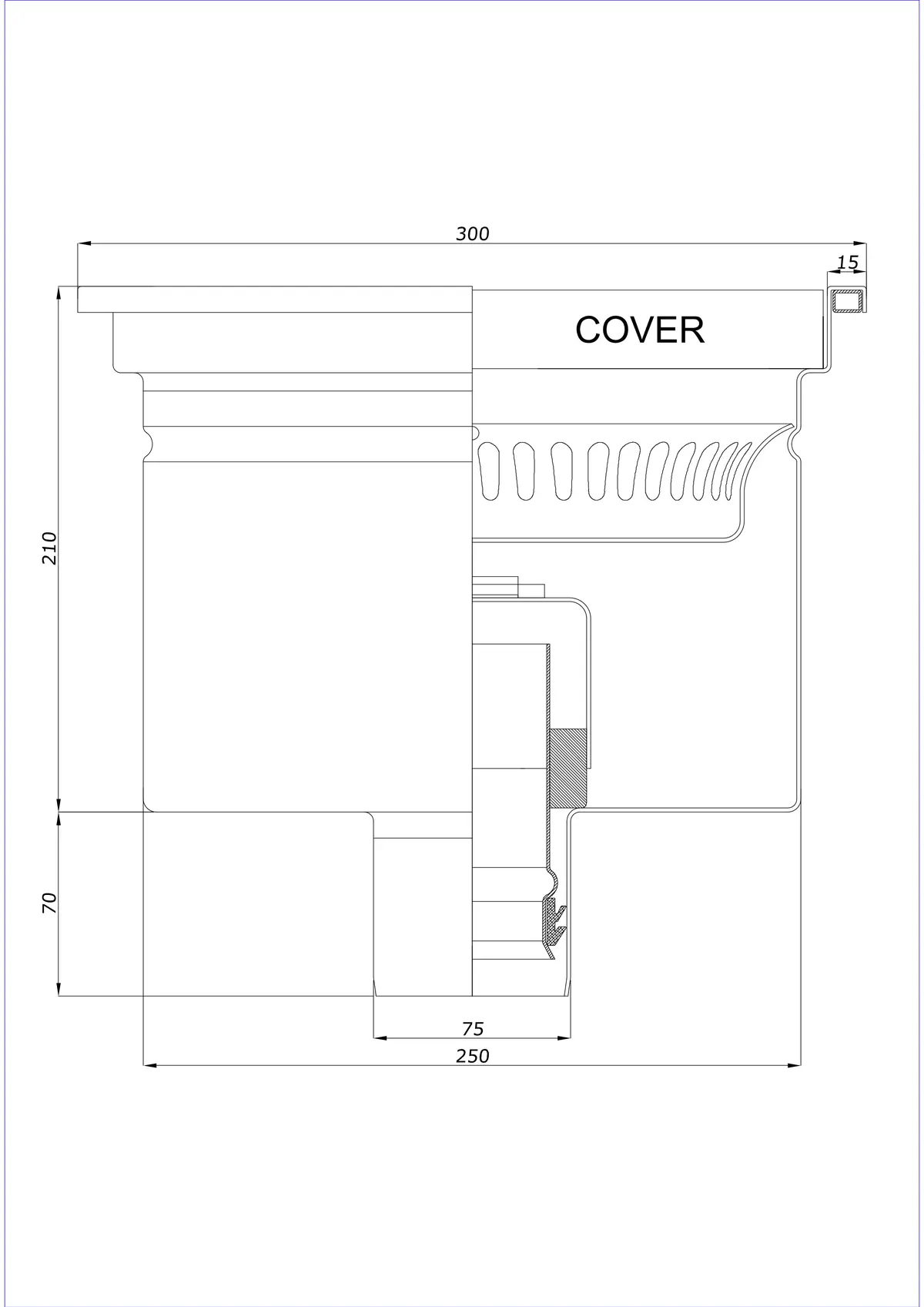 Yer Süzgeci BK_KRD 300x300 DN 75 - Tek Parça Dikey