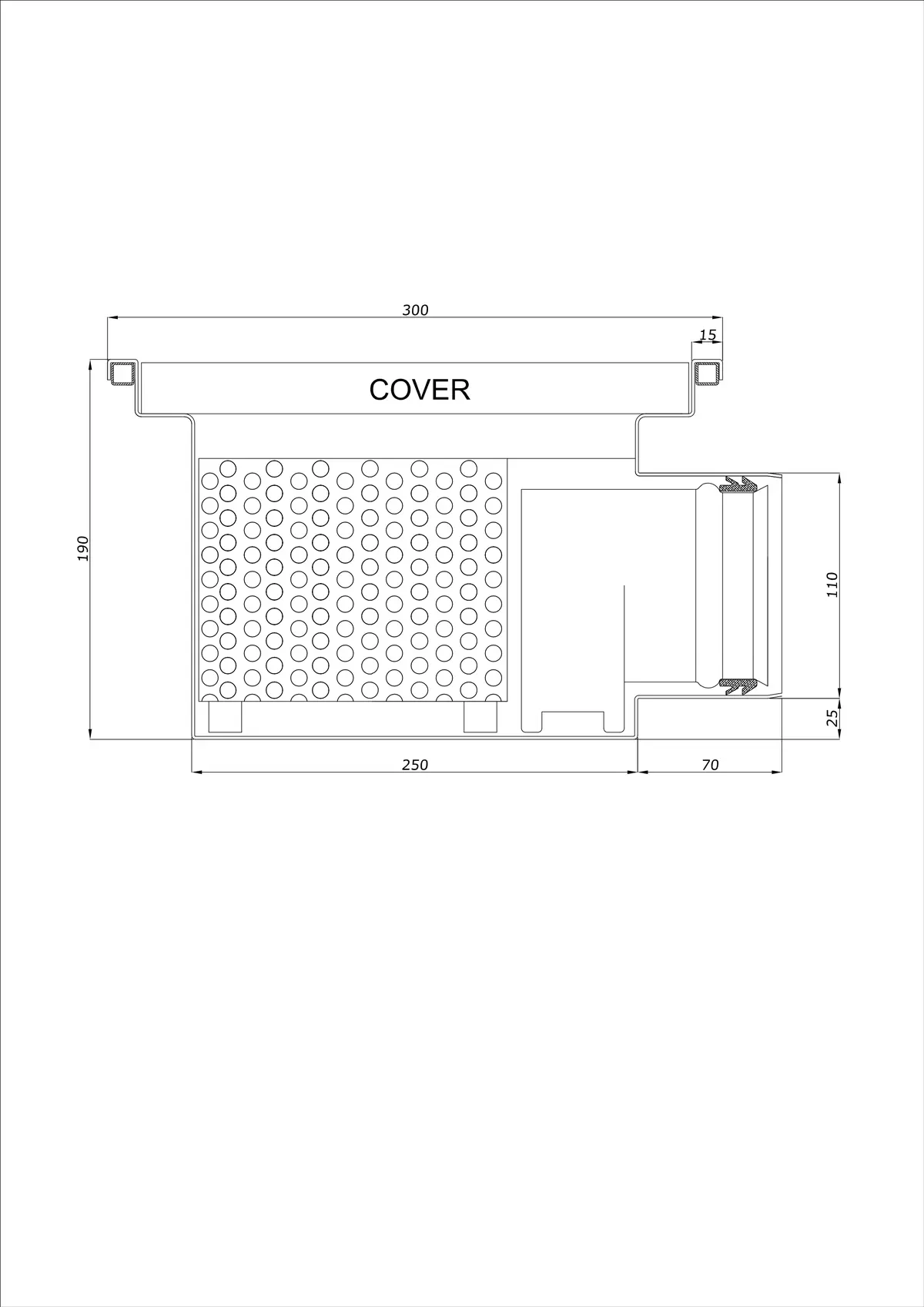 Yer Süzgeci BK_KRB 300x300 DN 110 - Tek Parça Yatay