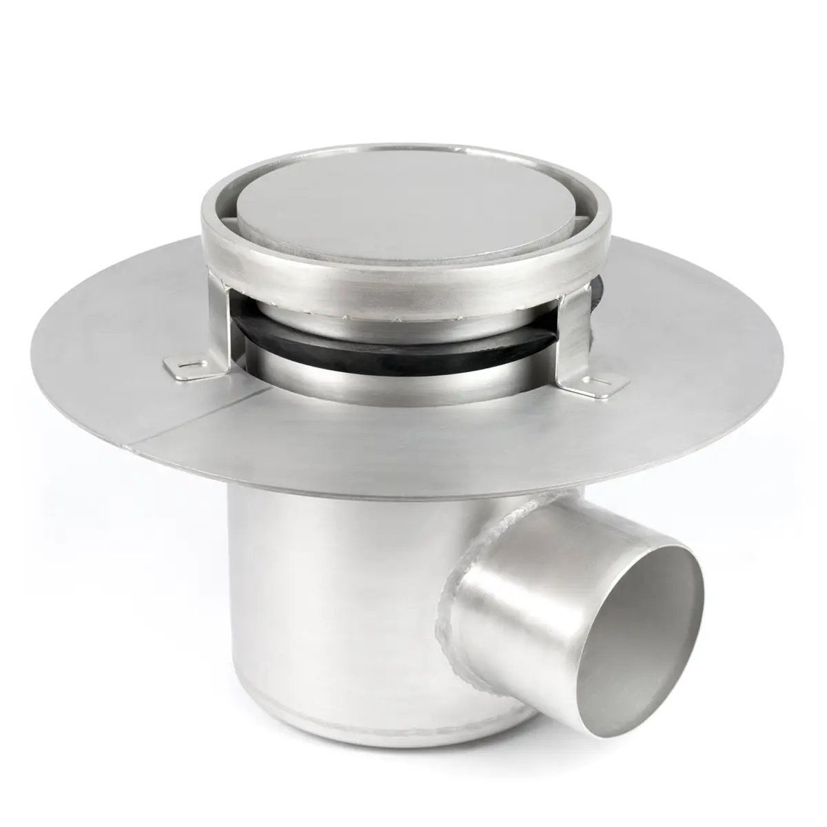 Yuvarlak yan giriş, iki parçalı plaka kapağı ile