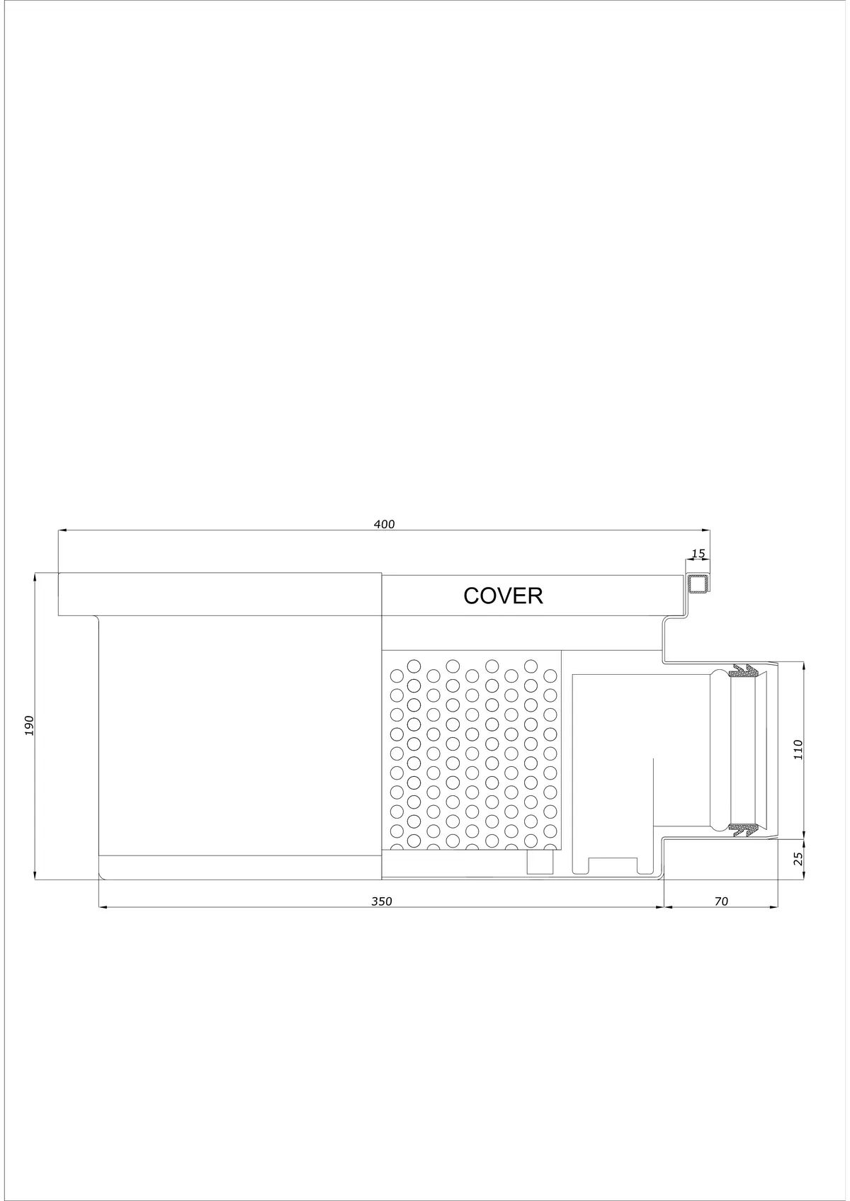 Yer Süzgeci BK_KRB 400x400 DN 110 - Tek Parça Yatay